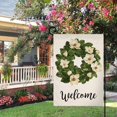 thumbnail image 2 of 2pcs Magnolia Wreath Double Sided Vertical Flag Burlap Spring Summer Fall Outdoor Farmhouse Decoration, 2 of 4