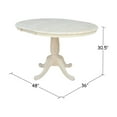 thumbnail image 3 of 36" Solid Wood Round Top Pedestal Dining Height Table With 12" Leaf Unfinished, 3 of 10