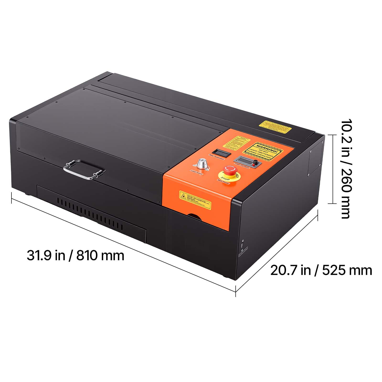 KFFKFF 45W CO2 Laser Engraver, 12 x 8 in Desktop Laser Cutter and Engraving Machine with Rotary Axis, Air Assist, Compatible with LightBurn, CorelDRAW, and GRBL for Wood, Acrylic, and Glass