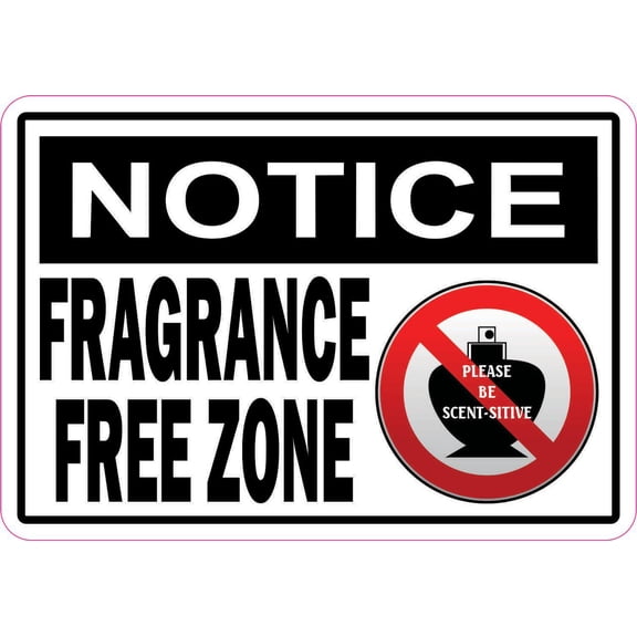 5in x 3.5in Notice Fragrance Free Zone Magnet