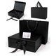 thumbnail image 1 of Juego de Cajas de Regalo, Con Caja de Regalo + Bolsa de Regalo, para Bodas y Fiestas, Bridal shower, Boda, Halloween, Navidad (Negro), 1 of 4