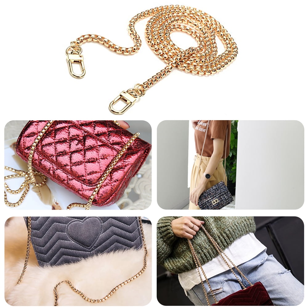 47 DIY Iron Flat Chain Strap, Gold Removable Handbag Chains Accessories Purse  Straps Shoulder Cross Body Replacement Straps 