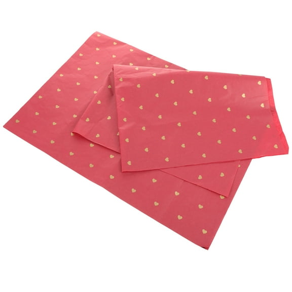 HONITANO Red Gold Flower Wrapping Paper 28 Sheets for Valentine's Day Bridal Shower Wedding present Packaging