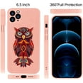thumbnail image 2 of iPhone 11 Pro Max Case Compatible with iPhone 11 Pro Max Matte Silicone Gel Cover with Full Body Protection Anti-Scratch Shockproof Case 6.5 inch (Ash Blue)Pink+Owl, 2 of 7