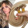 thumbnail image 2 of SEGO Nano Ring Beads Tip Hair Extensions 100% Human Hair Nano Ring Remy Hair Extensions Real Human Hair Cold Fusion Nano Hair Extensions Any Color Nano Loop Extensions 50G-150G Thick Full Head, 2 of 9