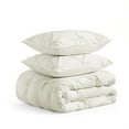 thumbnail image 2 of Peace Nest 3-Piece All Season Pinch Pleated Comforter Set, Cream, Full/Queen, 2 of 5