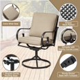 thumbnail image 3 of MELLCOM Patio Swivel Chair Set of 2, Heavy Duty Outdoor Dining Chairs with Thickened Cushions, Metal Patio Chairs Gentle Rocker for Outside, Garden Lawn & Porch, Backyard, Khaki, 3 of 7
