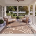 thumbnail image 3 of SAFAVIEH Courtyard Christian Floral Indoor/Outdoor Area Rug, Brown/Natural/Black, 5'3" x 7'7", 3 of 10