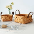thumbnail image 4 of Hand Woven Wood Chip Storage Basket Flower Baskets For Plantable Plants Crafts Decoration Basket, 4 of 9