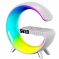 thumbnail image 1 of thinsony LED Smart Wake Up Light Ambient Speaker Music Multifunction Alarm Clock Charger Table Lamp Bedroom Living Room Office White US Plug/30W, 1 of 1