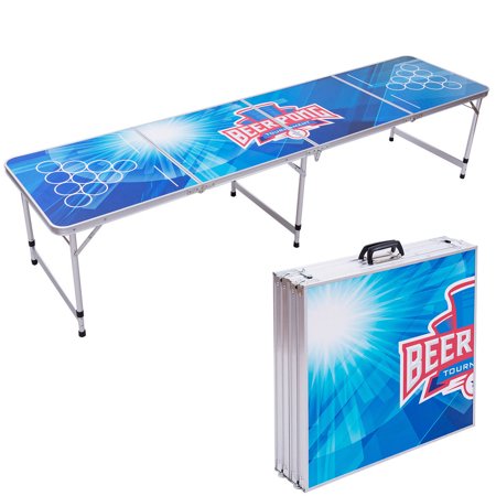 8 Aluminum Portable Folding Beer Pong Table Party Gaming