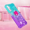 thumbnail image 6 of Clear Case for Samsung Galaxy A24 4G with Kickstand for Girls Women, Liquid Glitter Sparkle Bling Cute Case Gradient Quicksand Cover for Samsung Galaxy A24 4G JB Bluish Violet, 6 of 16