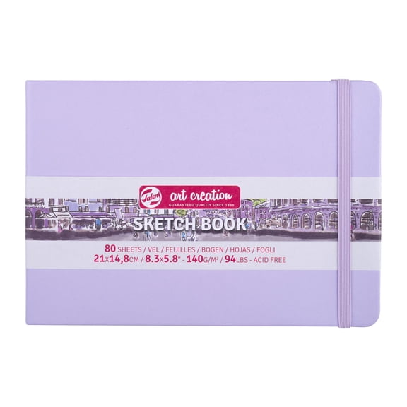 Talens Art Creation Sketchbook 80 Sheets, 21 cm x 15 cm Size, Pastel Violet