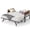 Retro, variant on Twin Daybed with Trundle & Lockable Casters – Metal Slat Support, Wavy Wood Grain Headboard – No Box Spring Needed, Space-Saving Sofa Bed for Living Room or Guest Room