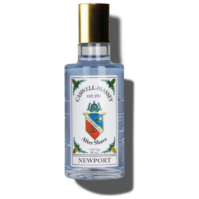Caswell-Massey Newport Gold Cap After Shave Calmante para después del afeitado con sándalo, cítricos y cedro, 3 onzas líquidas