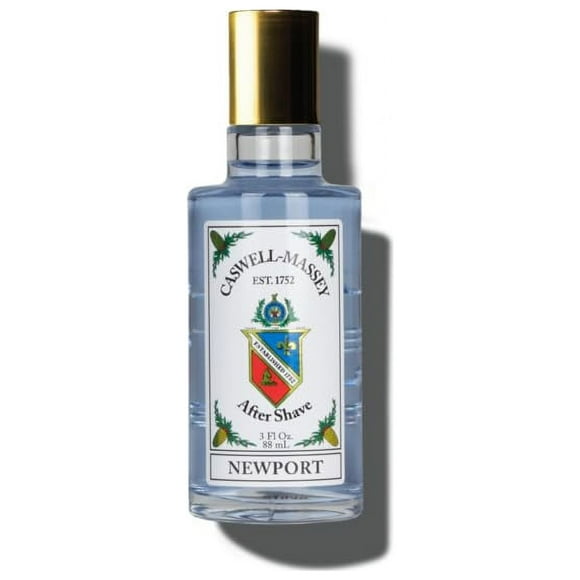 Caswell-Massey Newport Gold Cap After Shave Calmante para después del afeitado con sándalo, cítricos y cedro, 3 onzas líquidas