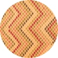thumbnail image 1 of Ahgly Company Indoor Round Abstract Orange Contemporary Area Rugs, 4' Round, 1 of 1
