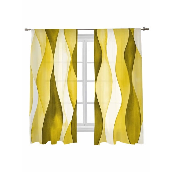Sheer Curtains 2 Panels Set, Window Sheer Curtains for Living Room/Bedroom, Light Filtering Rod Pocket Voile Drapes, 52" W x 63" L