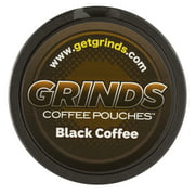 Grinds Coffee Pouches | 3 Cans of Black Coffee | Tobacco Free, Nicotine Free Healthy Alternative | 18 Pouches Per Can | 1 Pouch eq. 1/4 Cup of Coffee