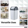thumbnail image 3 of Superio Small Plastic Trash Can with Swing Top Lid  White Smoke 2.5 Gallon Bin, 3 of 6
