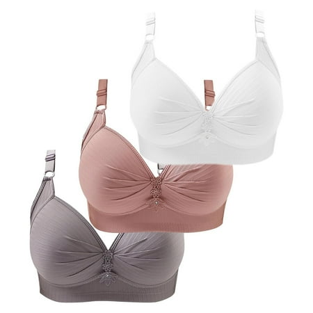 Baodmurt Plus Size Bras for Women Lounge & Sleep Underwire Wireless Lingerie  Underwear  Watermelon Red 42ABC