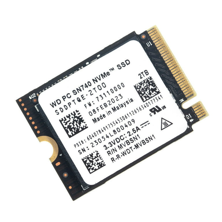 WD PC SN740 2T M.2 2230 SSD NVMe PCIe 4x4 For Microsoft Surface