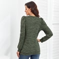 thumbnail image 4 of Sudadera con mangas abullonadas, sudadera con cuello redondo para mujer, sudadera con cuello redondo de moda, sudadera de manga larga elaborada por expertos, 4 of 5