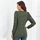thumbnail image 4 of Sudadera con mangas abullonadas Nikou cuello redondo para mujer blusa de manga larga, 4 of 5
