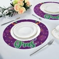 thumbnail image 4 of SKYSONIC Mardi Gras Round Placemats for Dining Table Non-Slip Heat-Resistant Polyester Table Mats Set of 6 Washable Table Mats for Kitchen Dining Table Decoration, 4 of 5
