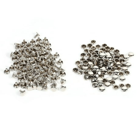 

Metal Leather Craft Repair Studs Spike Decoration - 100 Sets (Silver)