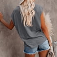 thumbnail image 5 of Jzuxvd Women's Casual Cap Sleeve V Neck T Shirts Basic Summer Tops Loose Solid Color Blouse Dark Gray XXL, 5 of 7