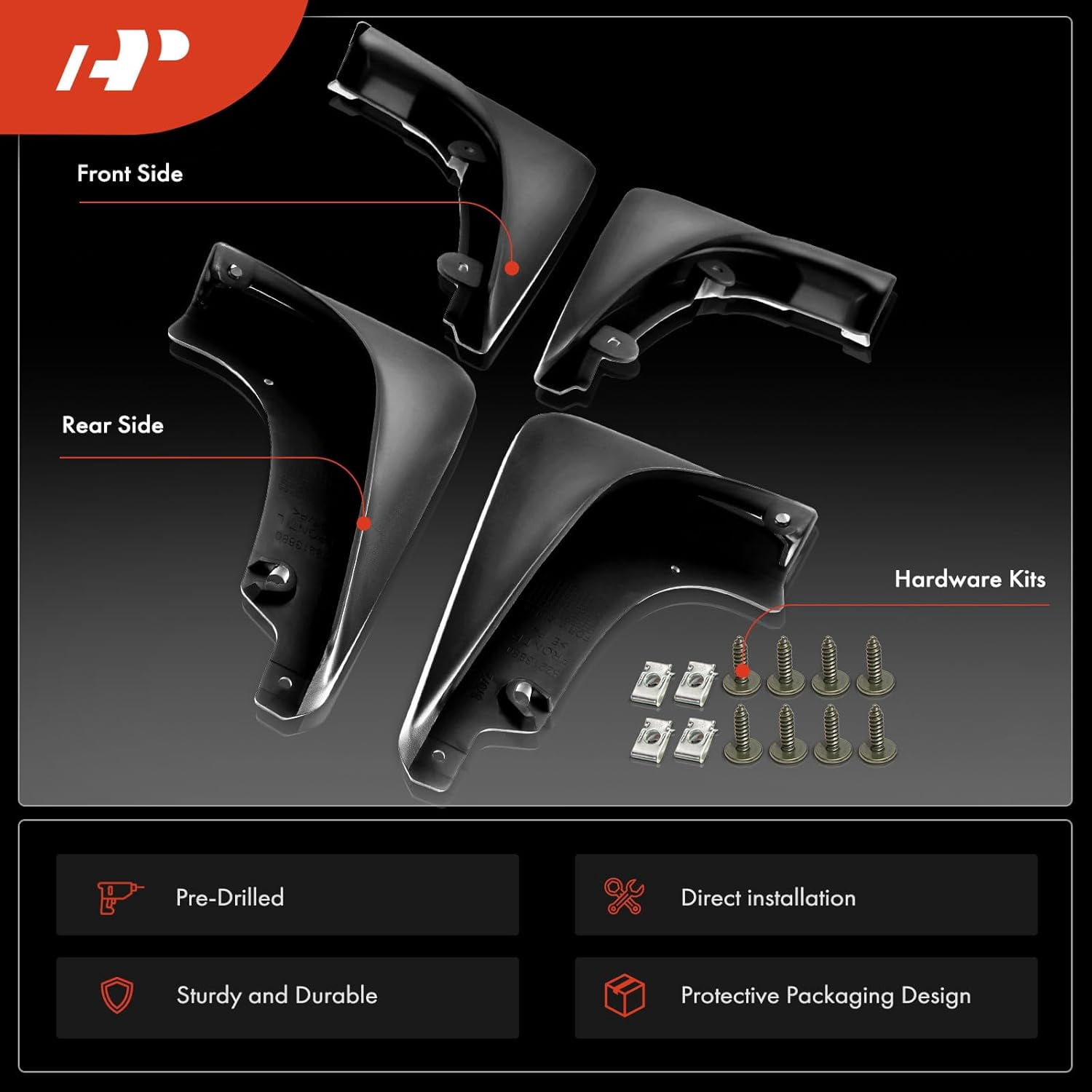 A-Premium Splash Guards Mud Flaps Mudguards Fender Compatible with Jeep Cherokee 2019 2020 Front and Rear 4-PC Set