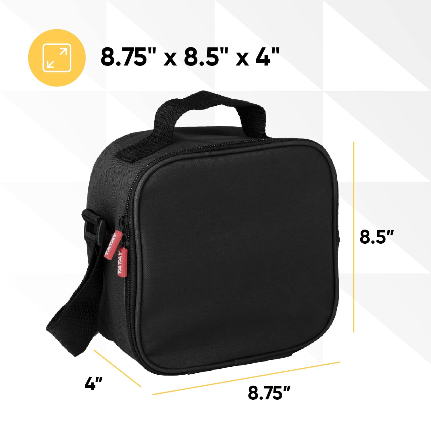 Insulated Lunch Bag with Containers, Thermal Lined Lunch Box, Reusable Leak Proof Containers for Work, Travel, and Beach, Black Small Lunch Bag with Adjustable Strap, Easy to Clean