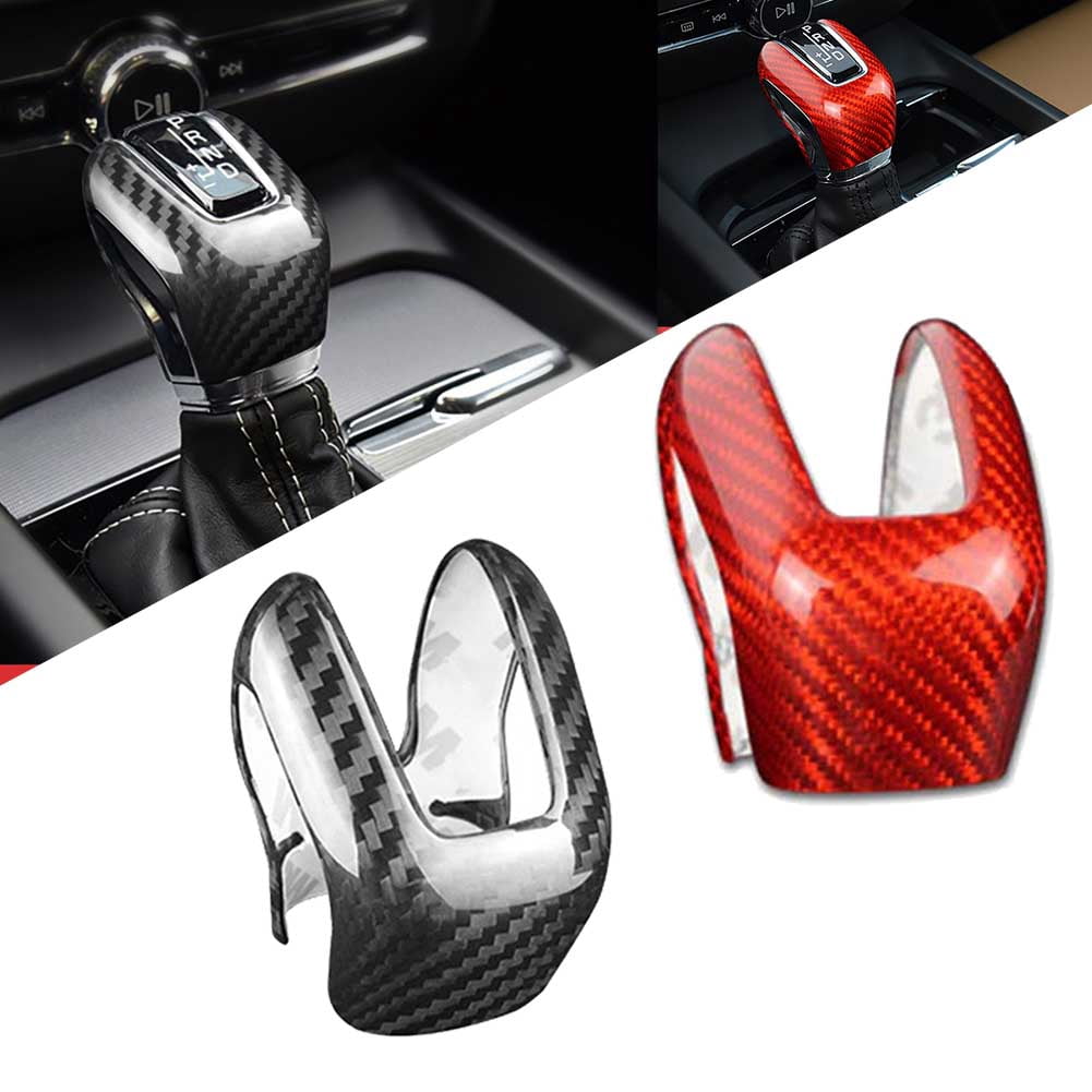 NS Carbon Fiber Gear Shift Knob Cover Trim for Volvo XC60 XC90 18-21, S60 V60 19-21, V90 S90 17-21