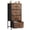 Brown, variant on 4 Drawer Dresser Fabric Storage Tower with Wood Top,Sturdy steel frame, fabric drawers, easy-pull handles. Small space-saving organizer for bedroom, closet, entryway.