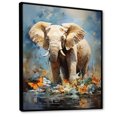 thumbnail image 2 of Designart "Wild Majesty Of An Elephant" Gorilla Floater Framed Wall Art Living Room, 2 of 5