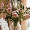 thumbnail image 2 of Faux Silk Real Touch Blooming Rose Stem in Pink 25" Tall, 2 of 8