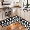 thumbnail image 3 of Kitchen Rugs Sets Of 2,Black White Ethnic Pattern Anti Fatigue Kitchen Mat Rugs Non Slip Washable,Decorative Kitchen Floor Mats for Kitchen,Sink,Laundry,17"x47"+17"x47", 3 of 5