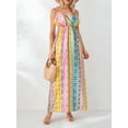 thumbnail image 3 of Lucakuins Vestido sin mangas para mujer, sin mangas, con cuello en V, estampado gráfico, vestido maxi de verano para vacaciones Lucakuins moda, 3 of 9