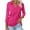 Hot Pink1, variant on Kovlvoll 3/4 Length Sleeve Womens Tops V Neck Summer T-Shirts Business Casual Basic Tee Solid Color Fashion Tunic Top