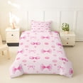 thumbnail image 2 of Erosebridal Girly Bowknot Kids Twin Bedding, Cycle Polka Dots Duvet Cover Set, Pink Reversible, 2 Pieces, No Comforter, 2 of 5