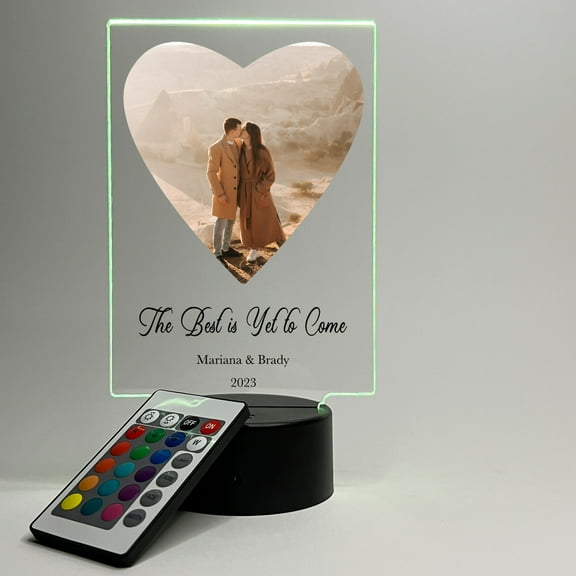 Custom Personalized Photo Picture LED 16 Colors Light Up Lamp Stand Anniversary Wedding Couple Christmas Family Home Décor Gift For Her Him