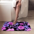 thumbnail image 4 of 1pc Floral Pattern on Black Absorbent Non-Slip Bathroom Thickened Flannel Rug Decor,Soft,Quick Drying,Suitable For Indoor/outdoor Use,Bathrooms,Bedrooms,Kitchens,Terrace,Laundry Rooms,16"x24", 4 of 9