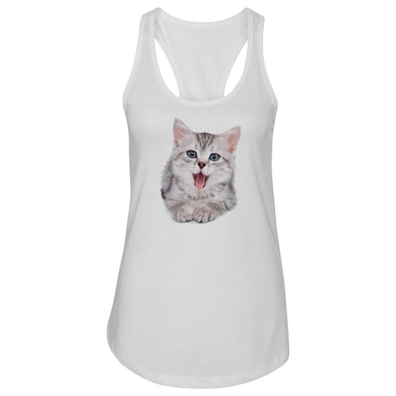 Kitten Yawning Tank Women -Image by Shutterstock, Female Small