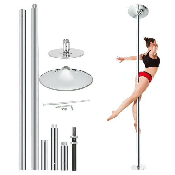SEEKOL 45mm Electroplated Chrome Dance Pole Professional Home Dancing Pole Kit, Removable Stripper Pole for Ceiling Floor Sport Fitness