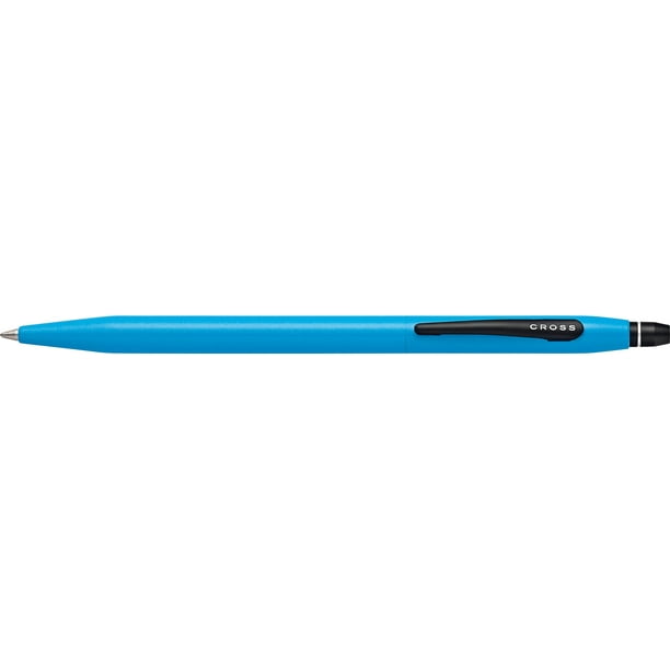 Cross Click Retractable Rollerball Pen, Black Ink, Bright Blue Barrel, Medium