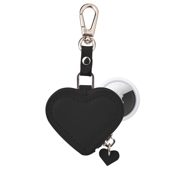 Posh Tech Heart Leather AirTag Holder Bag Charm