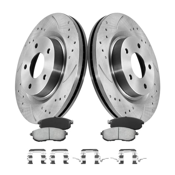 Funire Front Brake Kit for 2007 2008-2012 Nissan Altima 2013 (S-Coupe) Drilled & Slotted Disc Brake Rotors Ceramic Brakes Pads Replacement: 11.65 inch Rotor