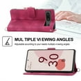 thumbnail image 2 of Dteck Wallet Case for Google Pixel 6a Handbag with Card Slots, Embossed PU Leather Flip Stand Cover with Wrist Lanyard Crossbody Shoulder Strap for Google Pixel 6A,Red, 2 of 12