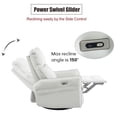 thumbnail image 3 of Oufan Power Rocking Recliner Chair, 270° Swivel Recliner Chairs, Modern Small Rocking Swivel Recliner Chair for Bedroom,Living Room Chair Home Theater Seat,Side Pocket, Beige, 3 of 10
